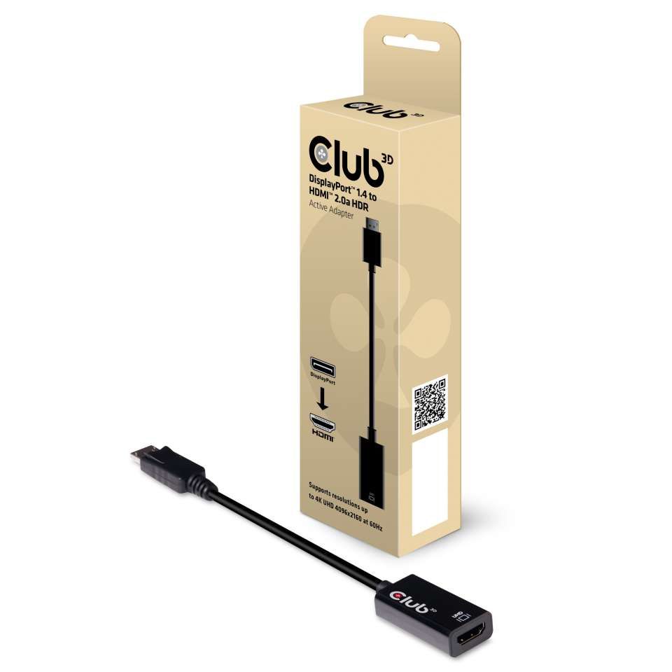 Club 3D DisplayPort 1.4 to HDMI 2.0b HDR Active Adapter