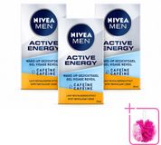 NIVEA MEN 3 x Active Energy Wake-up Gel pour le visage avec caféine - 50 ml