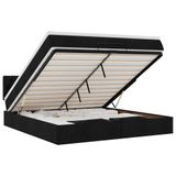 VidaXL Ottoman Bed with Mattress 180x200cm Fabric Black