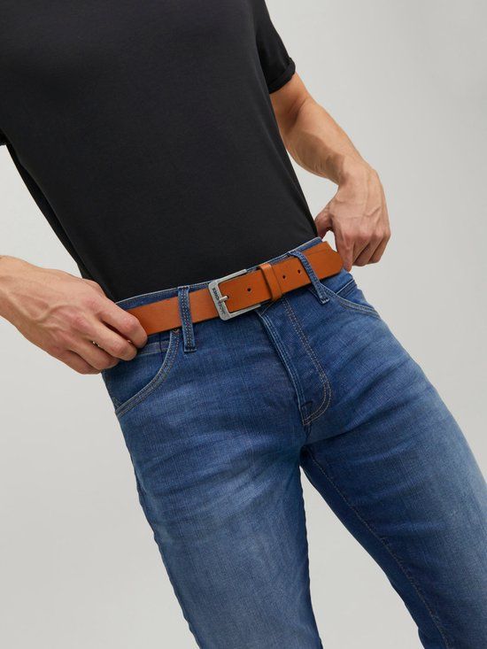 JACK & JONES JACROCK LEATHER BELT NOOS Heren Riemen - Maat 105 - Cognac