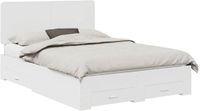 vidaXL Bedframe met lade en hoofdeinde Wit 140 x 190 cm Bewerkt hout