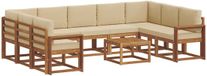 vidaXL Hoek loungeset 4 zitplaatsen Acacia hout Natuurlijk en beige