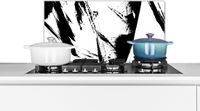 KitchenYeah Spatscherm keuken - Verf - Abstract - Lijnen - 70x30 cm - Aluminium