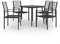 vidaXL 5-delige Tuinset Zwart