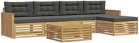 vidaXL Buiten bankenset 6 st Wit en antracietkleurig Polyester