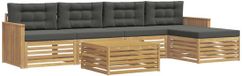 vidaXL Buiten bankenset 6 st Wit en antracietkleurig Polyester