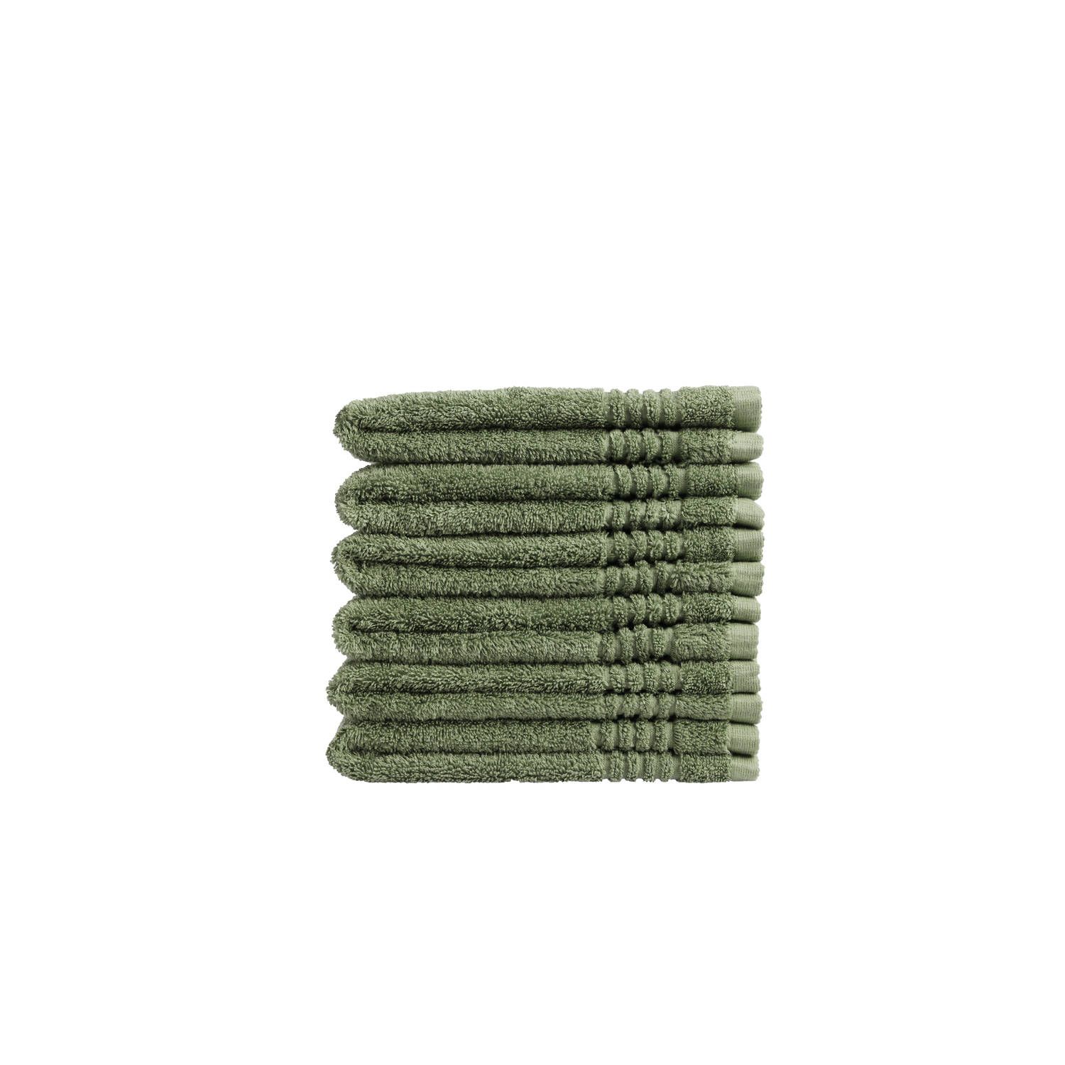 SeaShell SeaShell supreme gastendoek - 650 gram/m2 - 100% egyptisch katoen - green - 6 stuks - 30x50cm
