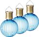 Merkloos Kaemingk B.V. 3x Buiten/tuin Led blauwe lampion solar verlichting 11 cm