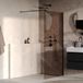 Brauer Oblivion - Inloopdouche - Brons Glas - 100 x 200 cm - incl. Glascoating - Mat Zwart