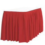 LinenTablecloth Tafelrok van polyester met plooipatroon, 4,3 m, rood