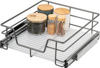 bremermann tiroir télescopique 50 cm avec étagère, pour montage ultérieur, avec glissières télescopiques à roulement à billes, idéal pour cuisine, salle de bain et chambre à coucher, en métal (Gris)