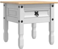 vidaXL - Bijzettafel - CORONA - Wit - 50 x 50 x 50 cm - Massief grenenhout