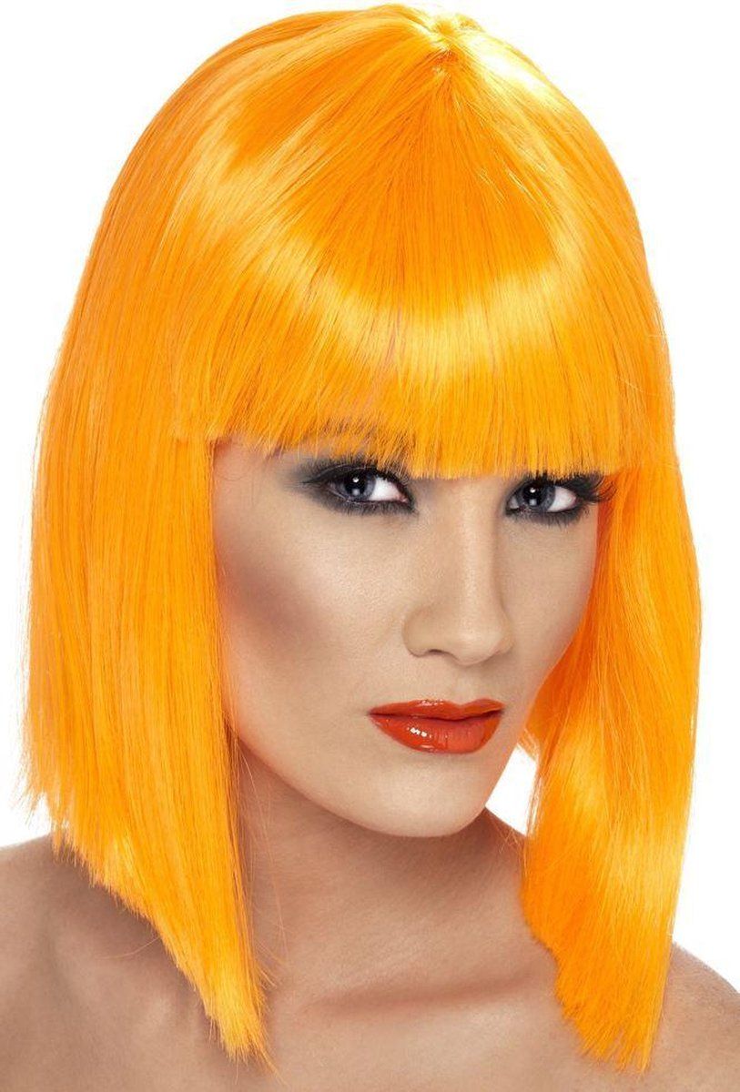 Smiffys Glam Wig - Orange - Synthetic