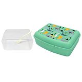 Nerthus FIH 1227 kinder lunchbox dinosaurussen met verdeler en vork herbruikbare broodtrommel school