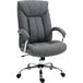 Fauteuil de bureau ergonomique à bascule, avec accoudoirs rembourrés, appui-tête, dossier réglable en hauteur, siège pivotant en nylon gris 65 x 78 x 110-118 cm