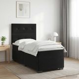 vidaXL Boxspringbed met matras, zwart, 100 x 200 cm, fluweel