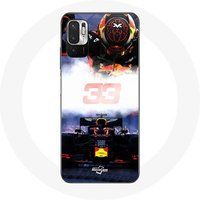 Maniacase Hoesje voor Xiaomi Redmi Note 10 5G Formule 1 Max Verstappen F1 coureur zwart rood en geel