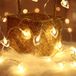 Guirlande lumineuse en forme de cœur, 3 mètres de long, avec 20 LED blanc chaud, fonctionne sur piles