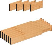 Merkloos Relaxdays Ladeverdeler - 10-delige set - Verstelbaar - 34 tot 44 cm - Bamboe