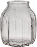 Bellatio Design Petit vase à fleurs - verre transparent clair - 14 x 16 cm - vase
