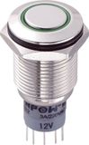 TRU COMPONENTS 701846 LAS2GQF-22ZE/G/12V/N/P Interrupteur à bouton-poussoir résistant au vandalisme 250 V/AC 3 A 2x on/on Continu Vert
