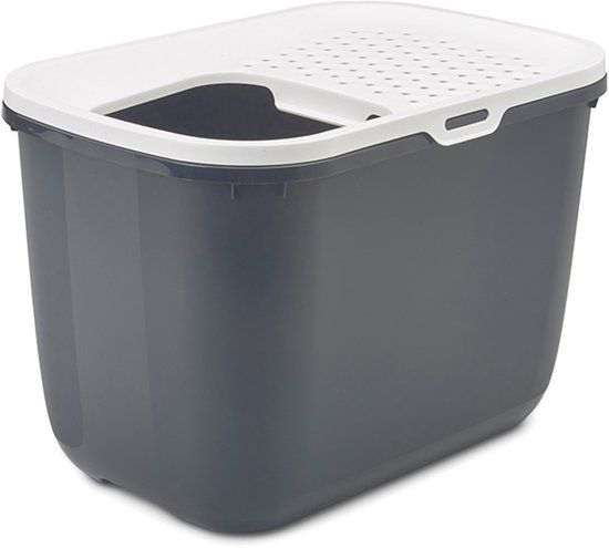 Savic Hop In Kattentoilet - Antraciet & Wit - 58 x 38 cm