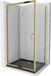 Mexen Apia cabine de douche porte coulissante 110 x 90, transparent, or + receveur de douche plat, noir