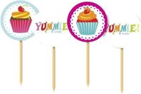 Haza 20x stuks Gebak/Cupcakes/taart cocktailprikkertjes - Taart versieringen