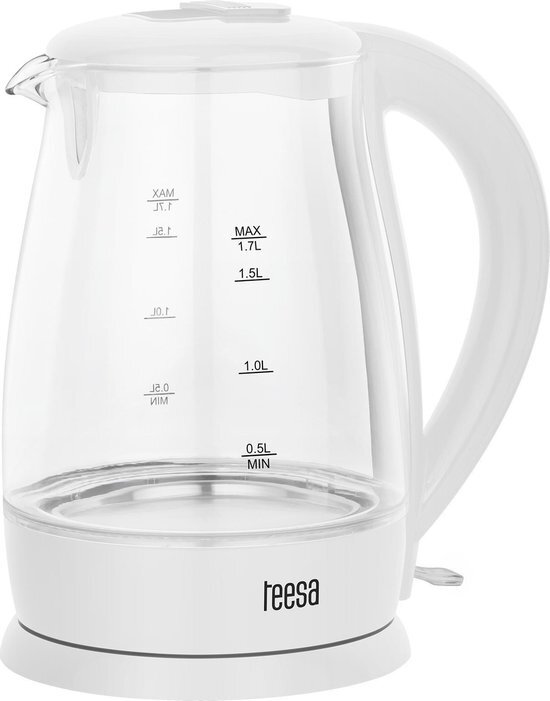 Teesa TSA1511W Elektrische glazen waterkoker inhoud 1,7 liter, wit