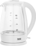 Teese Bouilloire électrique en verre TSA1511W, 1,7 litre, Blanc