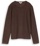 Tom Tailor - Gezellig sweatshirt met gemêleerde look - Maat XL - java dark brown melange