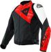 Dainese Sportiva Leren Jas Zwart Mat Lava Rood Wit