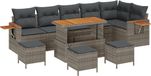 vidaXL Tuinbank Set Polyrattan Grijs