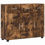 vidaXL Dressoir FLORIN 88,5 x 30,5 x 73 cm Chêne fumé Bois composite