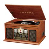 Victrola 6-en-1 tourne-disque vinyle système stéréo acajou