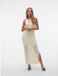 VERO MODA VMRIVIERA SL 7-8 DRESS Maxi Robe Femme M Coton Acrylique Une-épaule Uni Long Tricoté Sans Manches Casual Printemps/Été 2024 Birch