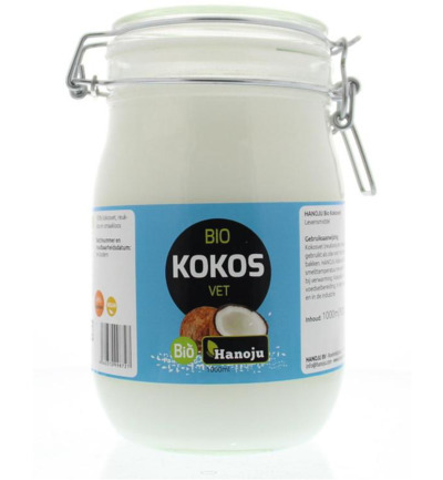 Hanoju Kokosolie geurloos beugelglas (1000ML