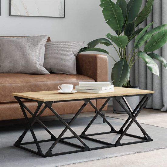 vidaXL Salontafel - 100x49x40 cm - Bewerkt hout - Sonoma eikenkleurig