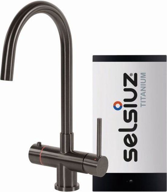 Selsiuz kranen Selsiuz Rond Gun Metal Zwart met TITANIUM Single boiler - Kokend-water-kraan