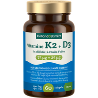 Holland & Barrett Vitamine K2 75mcg + D3 25mcg In Olijfolie - 60 softgels