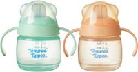 Tommee Tippee tuitbeker - 2 stuks - 150 ml - lekvrije oefenbeker met bijtvaste tuit - voor peuters 4m+ - groen en oranje