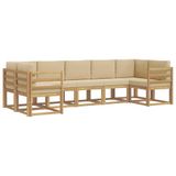 vidaXL - Buiten - bank - set - 7 - st - Wit - en - Beige