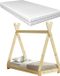 en.casa Lit enfant Tipi lit simple incl. matelas 70x140 - naturel