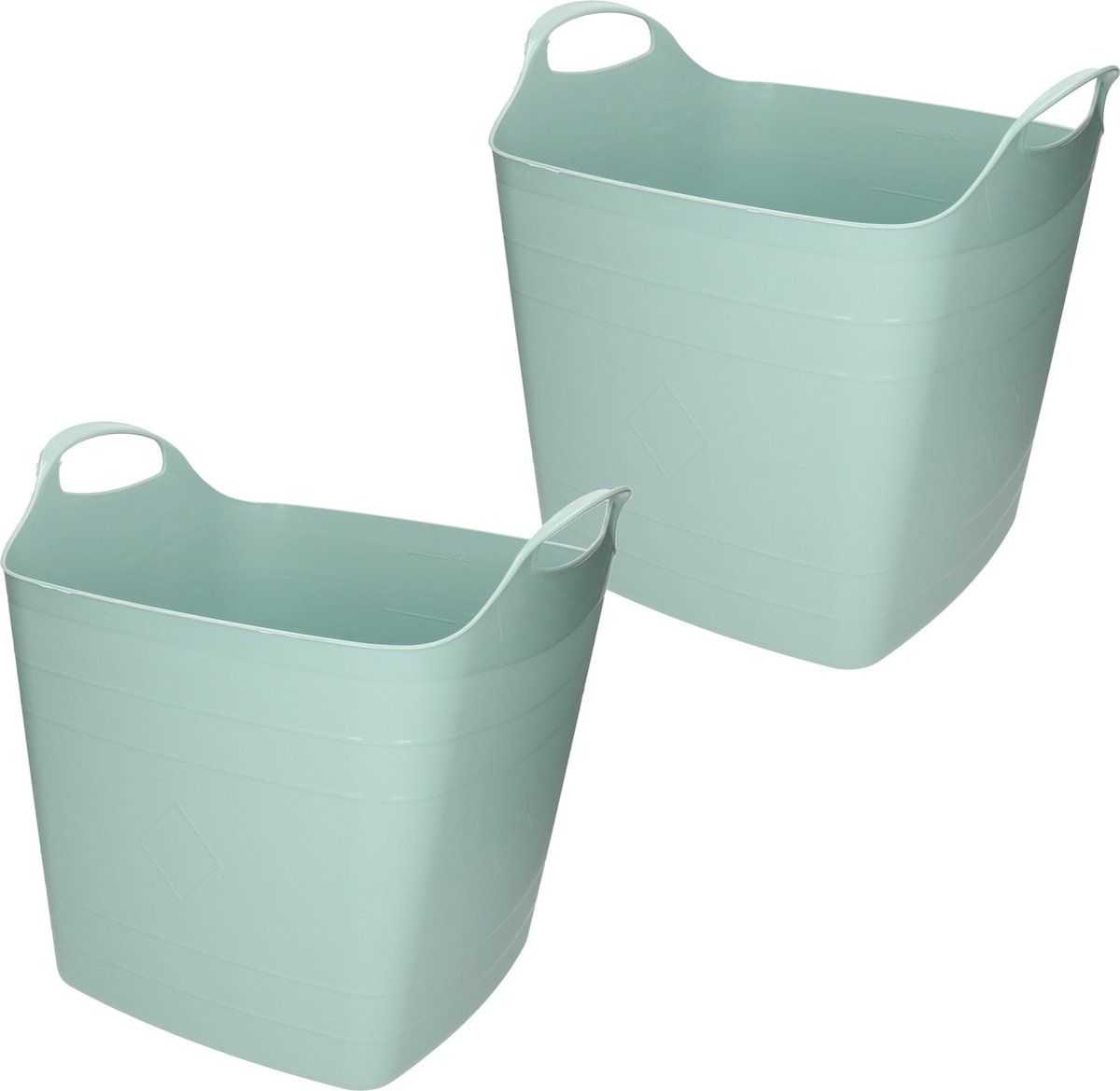 Bathroom Solutions 2x Kuip - flexibel - emmer - groen - 25 liter