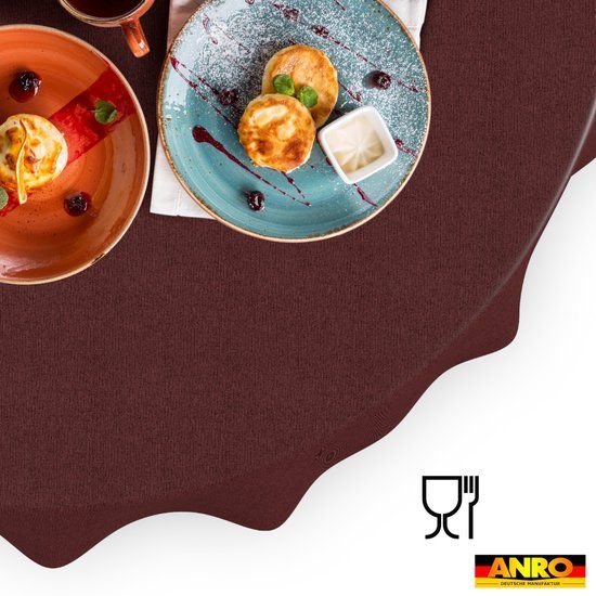 ANRO Tafelkleed Effen linnenlook Meerkleurig Rond Ø100cm Rechte rand Afwasbaar Waterafstotend