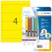 HERMA 5096 ruge etiketten A4 kort/ras (192 x 61 mm, 20 velles, papier, mat) zelfklevend, bedrukbaar, permanente zelfklevende kaartetiketten, 80 etiketten voor printer, geel