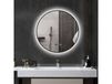 HOMCOM Miroir de salle de bain rond avec éclairage LED, intensité variable, fonction anti-buée, interrupteur tactile, noir