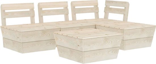 vidaXL 5-delige Loungeset pallet geïmpregneerd vurenhout