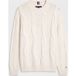 Tommy Hilfiger Bluse - Strick - Zopfmuster - Ivory Seide/White - 8 Jahre (128)