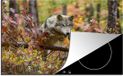 Merkloos KitchenYeah® Inductie beschermer 77x51 cm - Wolf - Tak - Bos - Inductiebeschermer voor Inductie Kookplaat
